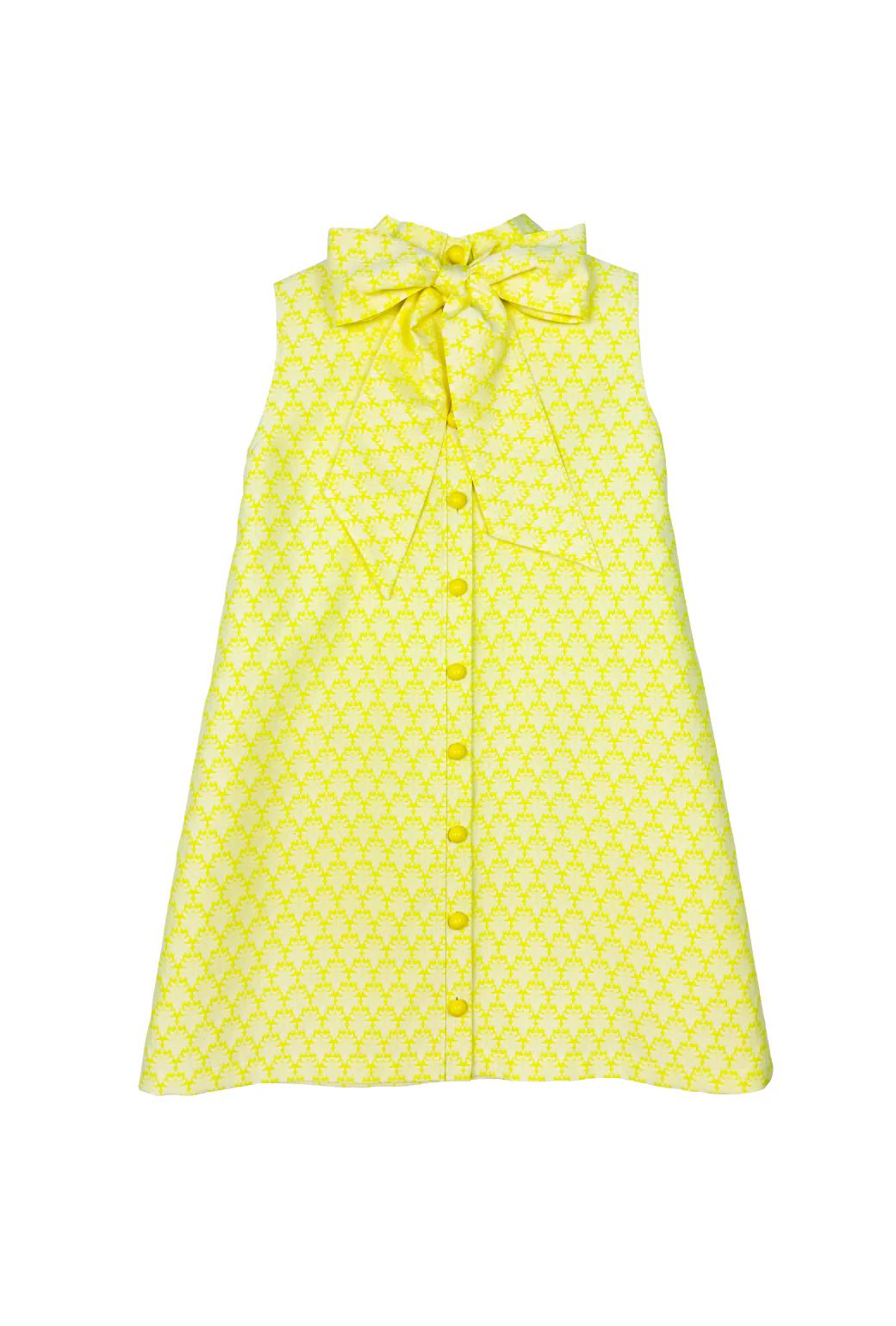 Buru x Kelly Golightly Bow Mod Dress - Citron Jacquard | Shop BURU