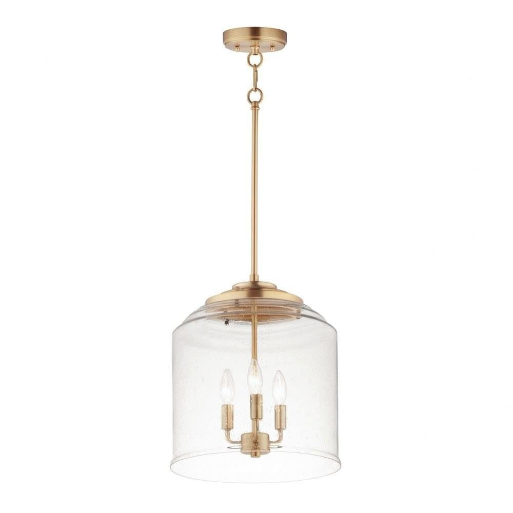 Maxim Lighting Acadia 3-Light Multi-Light Pendant | Heritage Brass Finish | Clear Seedy Bell-Shaped Glass Shades | Transitional Classic Dining Light | 12273CDHR | Amazon (US)