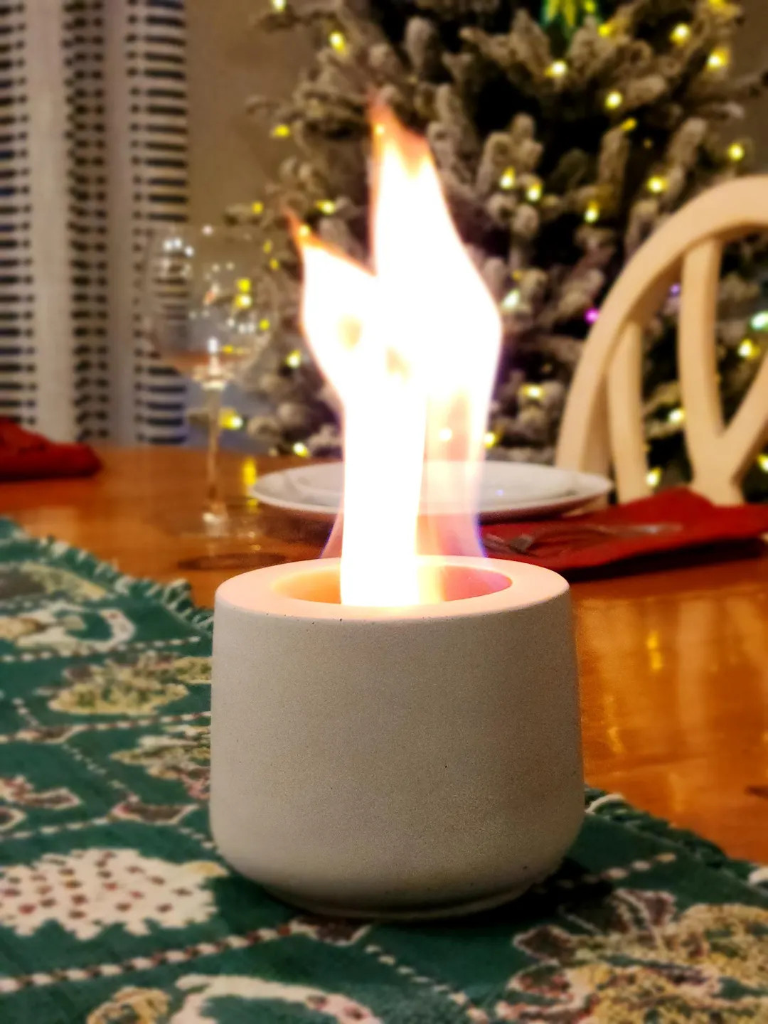 Concrete Tabletop Fire Bowl: Indoor Outdoor Ambiance, S'mores Fire Pit | Etsy (US)