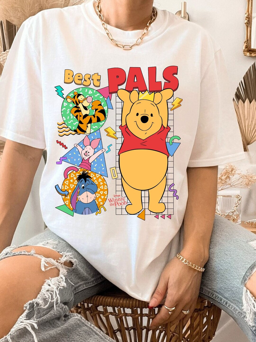 Winnie the Pooh Best Pals Comfort Colors Shirt, Piglet Eeyore Tigger Pooh Bear Colorful Disney T-... | Etsy (US)