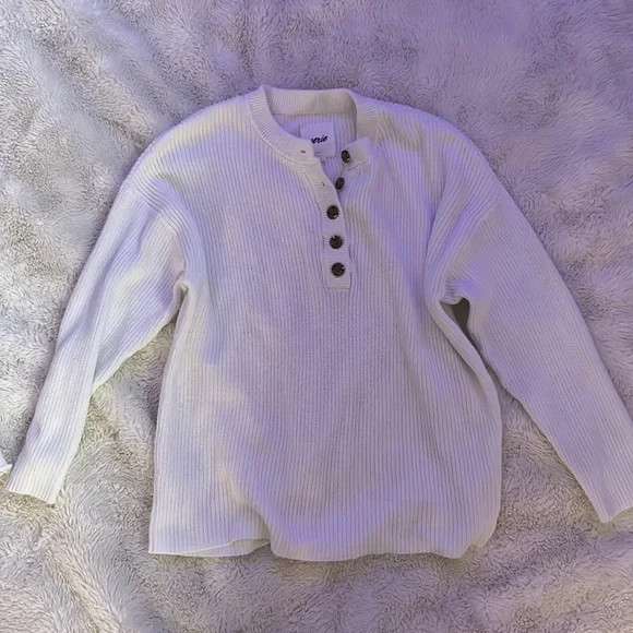 Aerie White Button Sweater | Poshmark