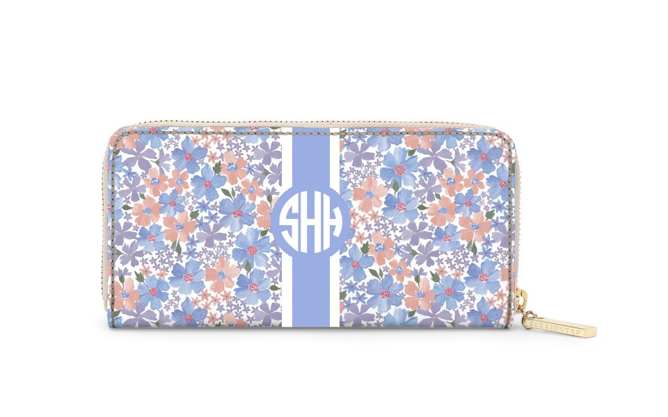 Crosby Zipper Wallet - Caitlin Wilson Monogram Stripe | Barrington Gifts