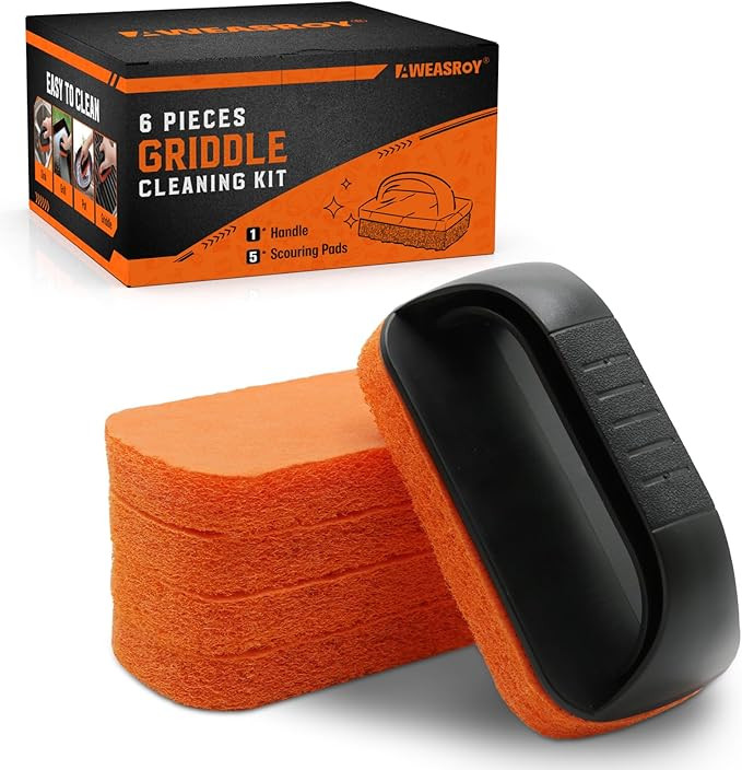 6-Piece Griddle Cleaning Kit for Blackstone, Flat Top Grill Cleaning Kit Non-Scratch Scouring Pad... | Amazon (US)