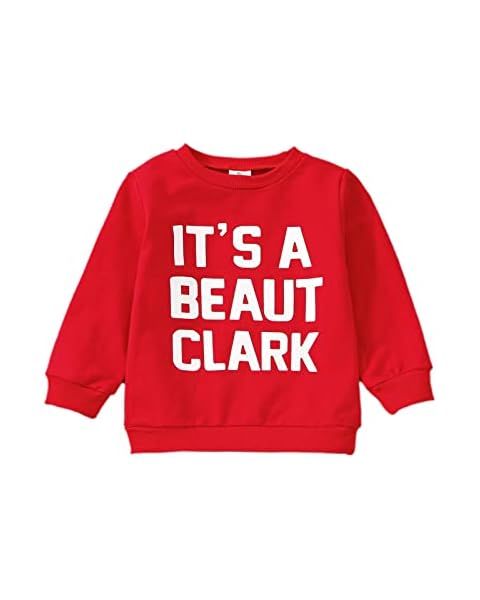 Toddler Baby Boys Girls Christmas Clothes Funny Letter Print Sweatshirt Winter Baby Christmas Out... | Amazon (US)
