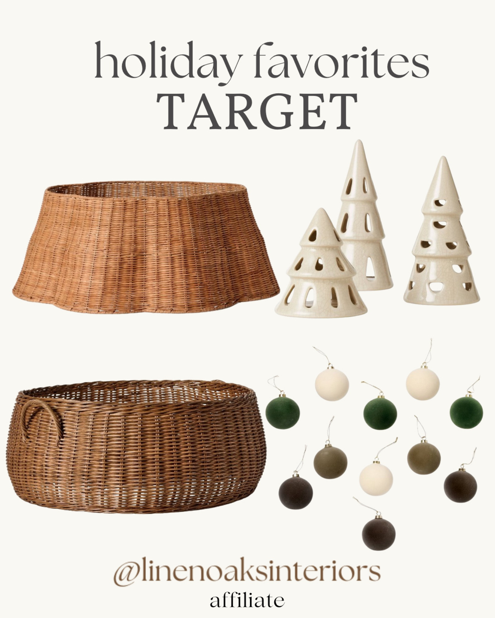 Tree skirt basket skirt tree basket 
Holiday favorites ornaments Christmas 2024
Christmas decor target Christmas 

#LTKHome #LTKFindsUnder50 #LTKStyleTip