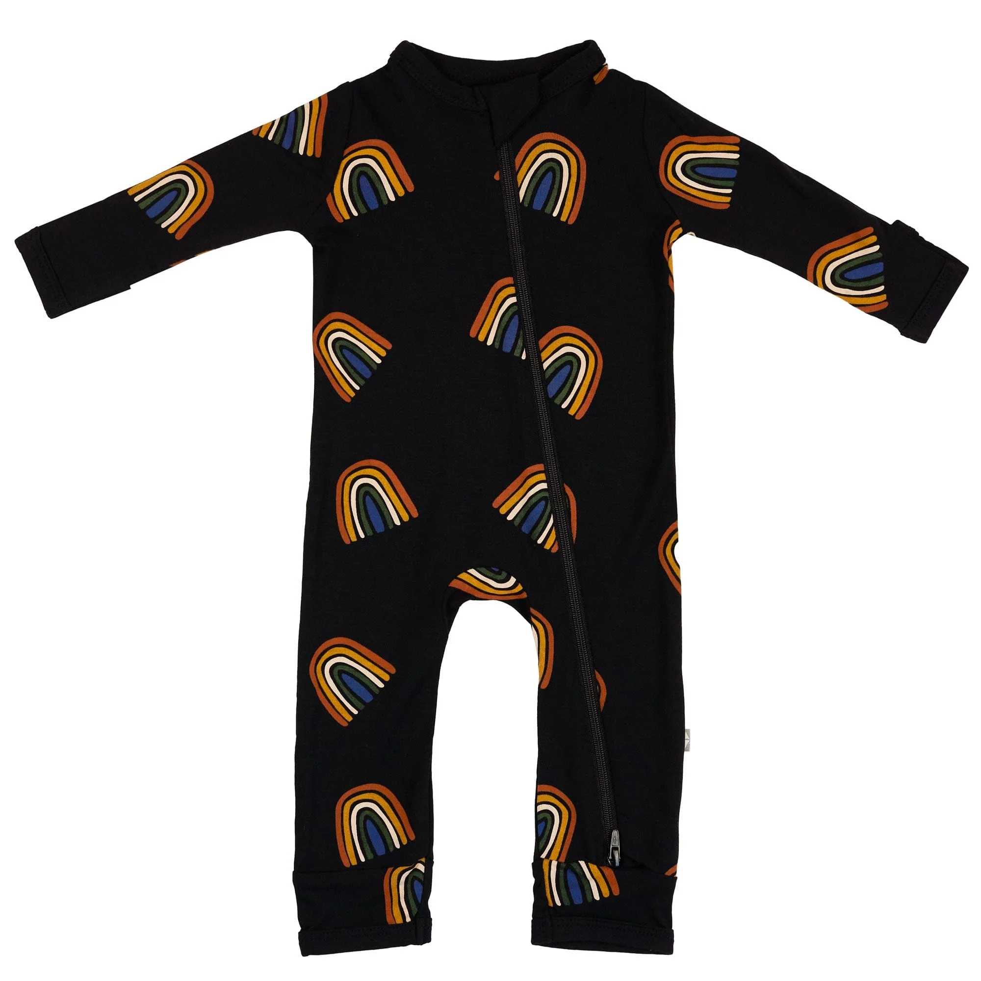 Zippered Romper in Rust Rainbow on Midnight | Kyte BABY