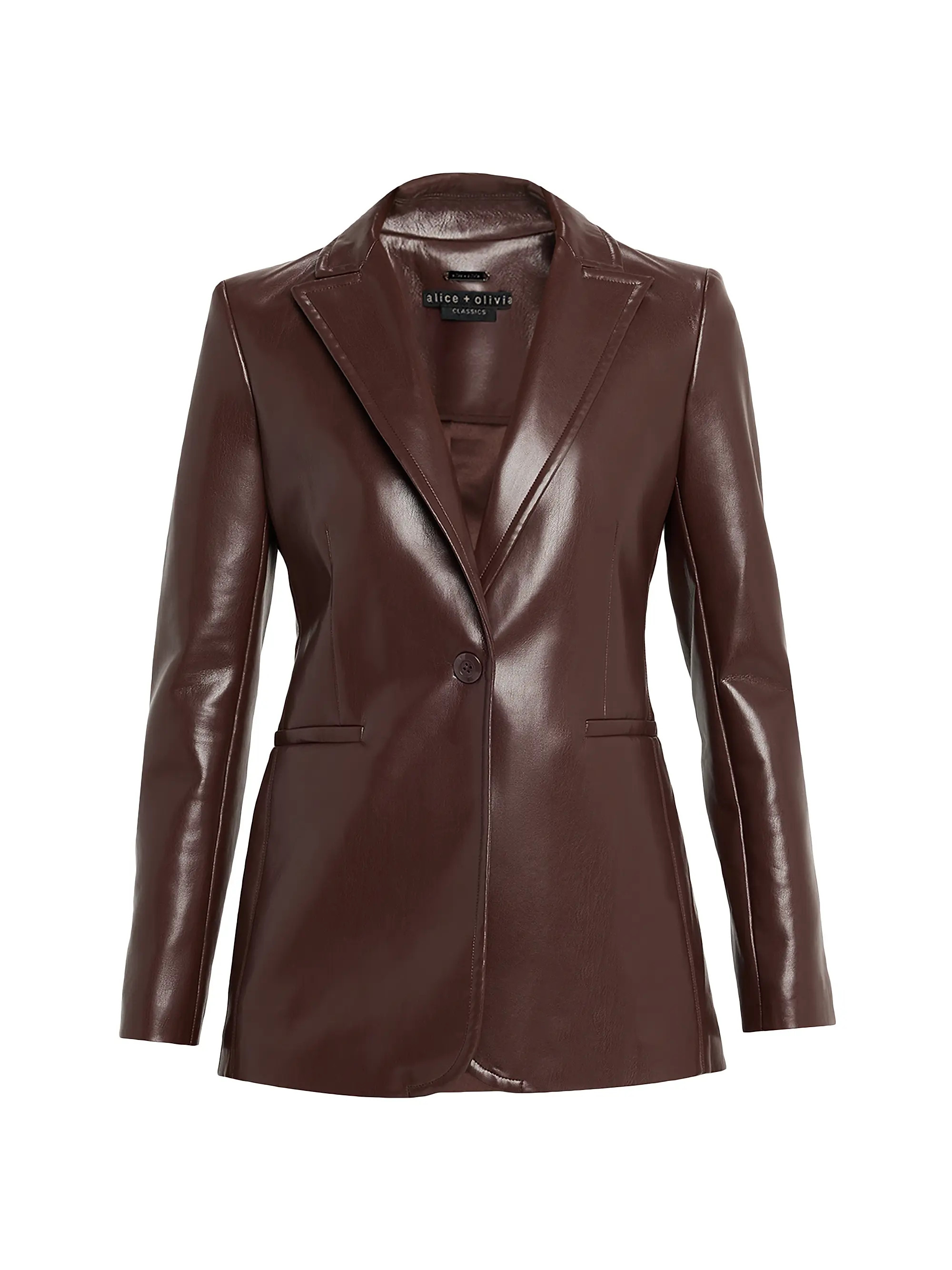 Breann Faux-Leather Single-Breasted Blazer | Saks Fifth Avenue