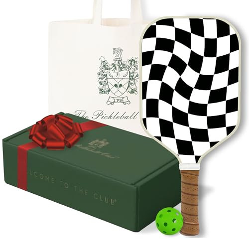 The Pickleball Club - One Pickleball Paddle | Indoor/Outdoor Pickle Ball Racket | Fiberglass Surface/High Grit & Spin | Lightweight Long Handle, Pickleball Equipment & Travel Bag (Black Checkerboard) | Amazon (US)