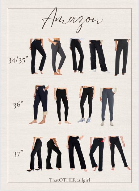Amazon pants from 34” - 37” inseam 

#LTKmidsize