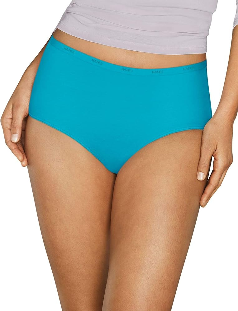 Hanes Women's Signature Cotton Breathe Briefs Underwear Pack, 6-Pack (Colors May Vary) | Amazon (US)