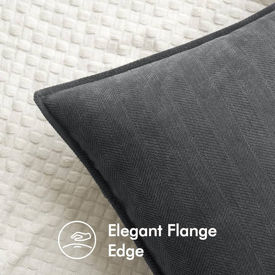 MIULEE Pack of 2 Dark Grey Decorative Pillow Covers 20x20 Inch Soft Chenille Luxurious Couch Thro... | Amazon (US)