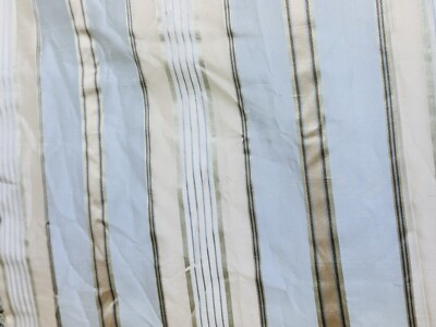2 Custom Silk Blue White Stripe Fringe Trim Tape Panel Curtain Drape 118 X 74 A+ | eBay US