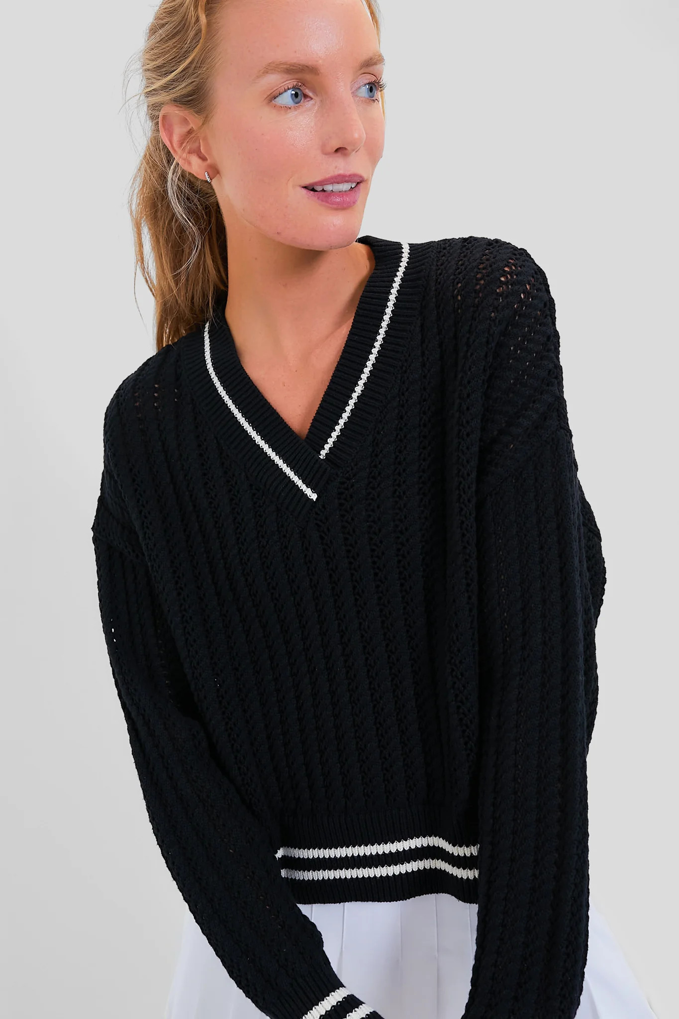 Black Cropped Irene Sweater | Tuckernuck (US)