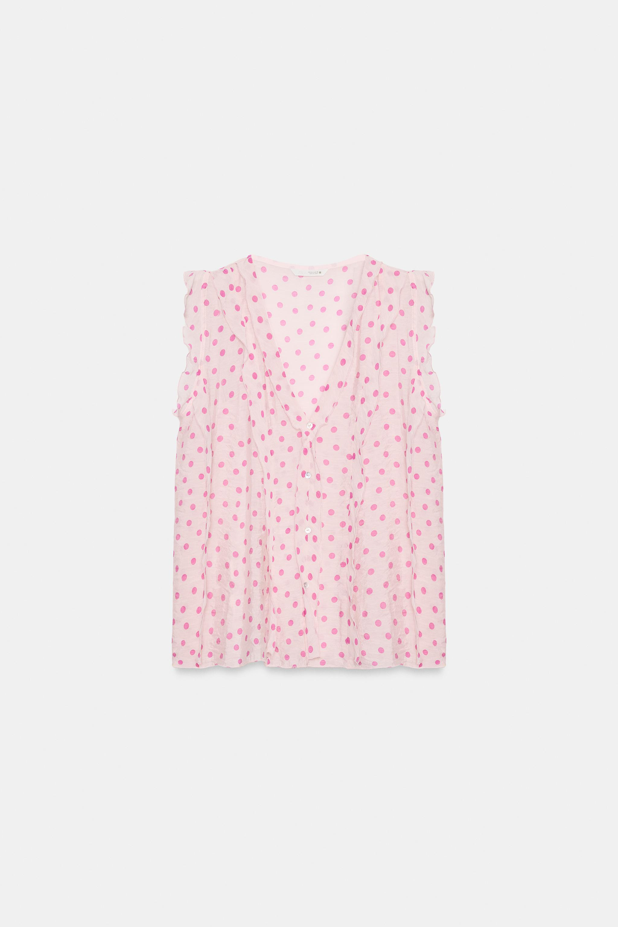 RUFFLED POLKA DOT BLOUSE | Zara US