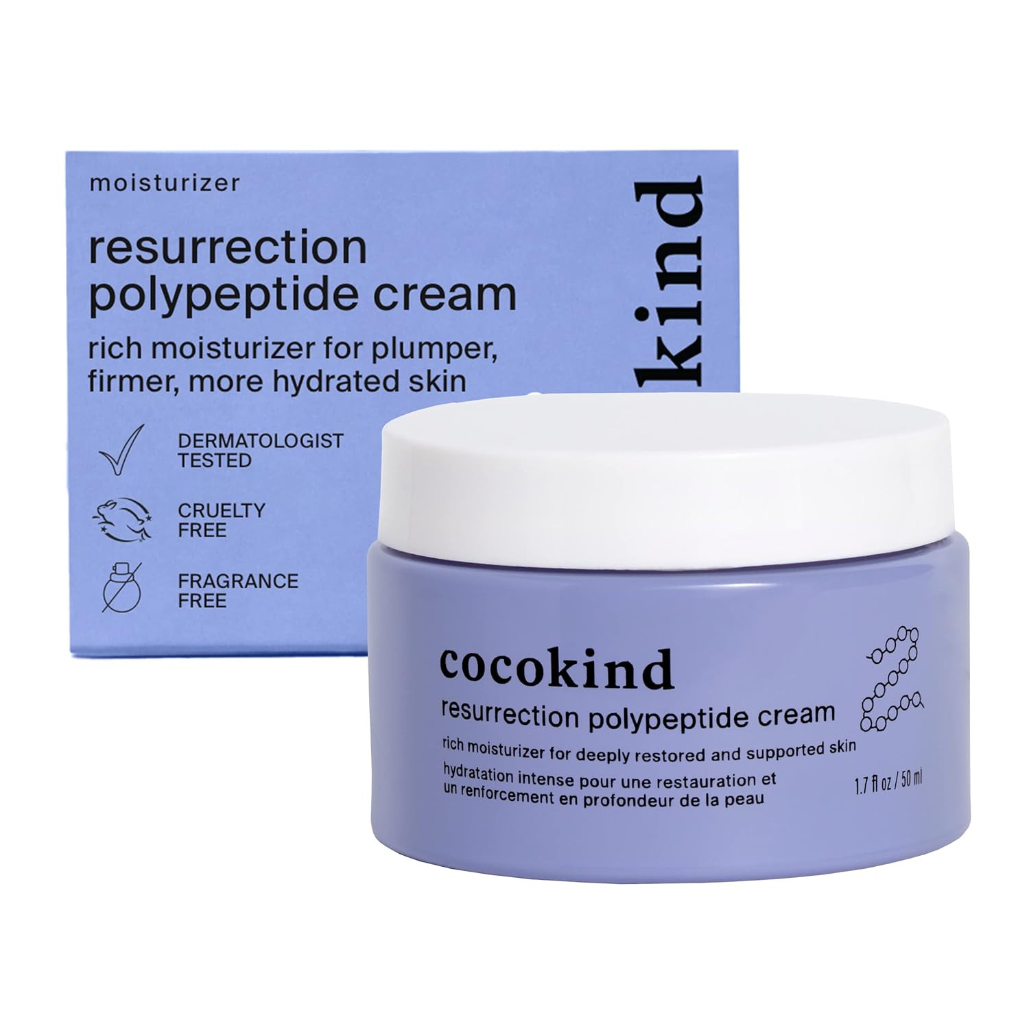 Cocokind Resurrection Polypeptide Cream, Hydrating Face Moisturizer with Peptides and Squalane, A... | Amazon (US)