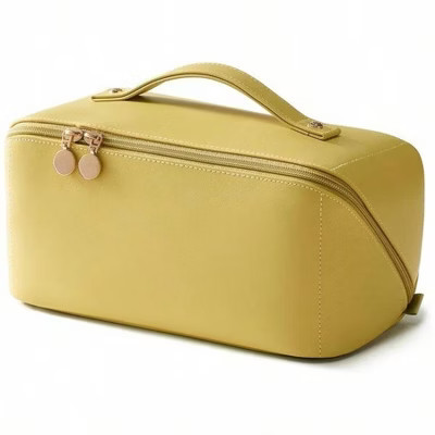 Women's Travel Toiletry Bag - Large Capacity & Waterproof. Patterned Cosmetic Pouch That Opens Flat for Easy Packing Green Standard | Target