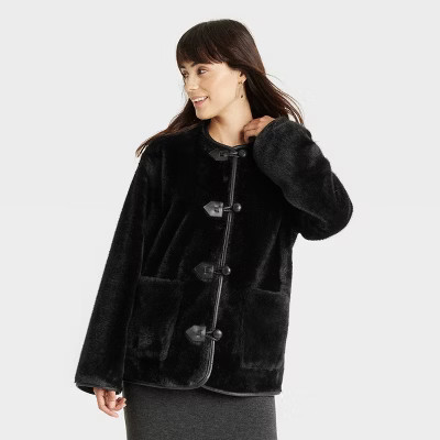 Women's Faux Fur Jacket - Universal Thread™ Black S | Target