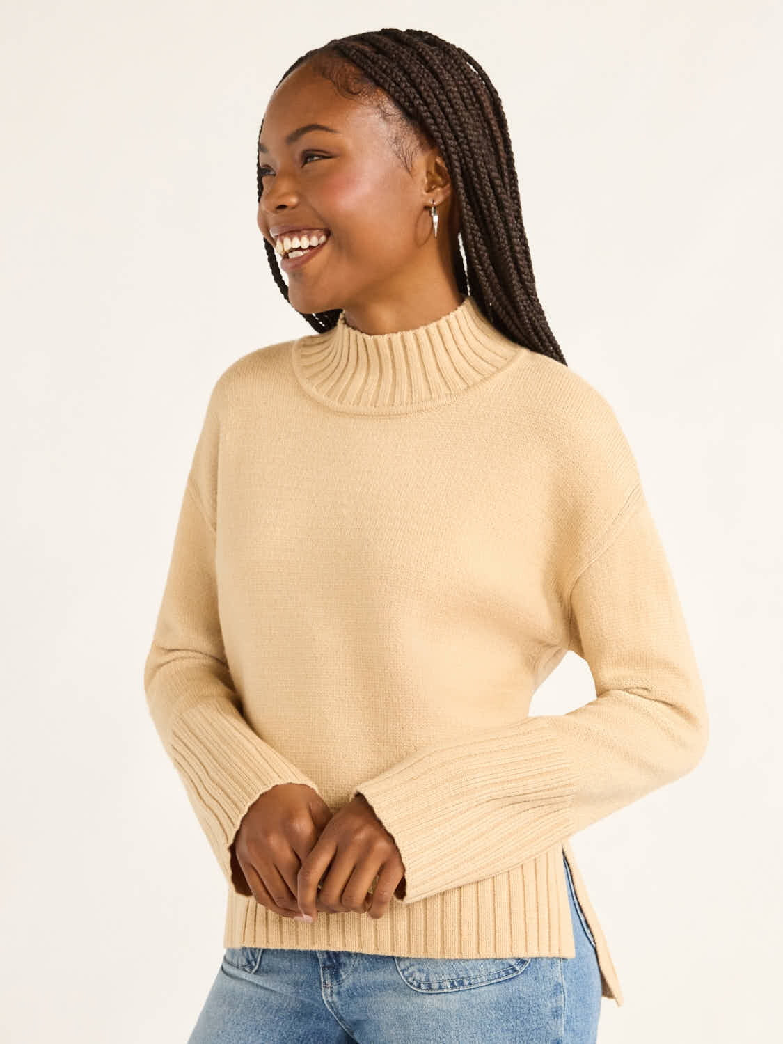 Free Assembly Women’s Mock Neck Sweater, Midweight, Sizes XS-XXXL | Walmart (US)