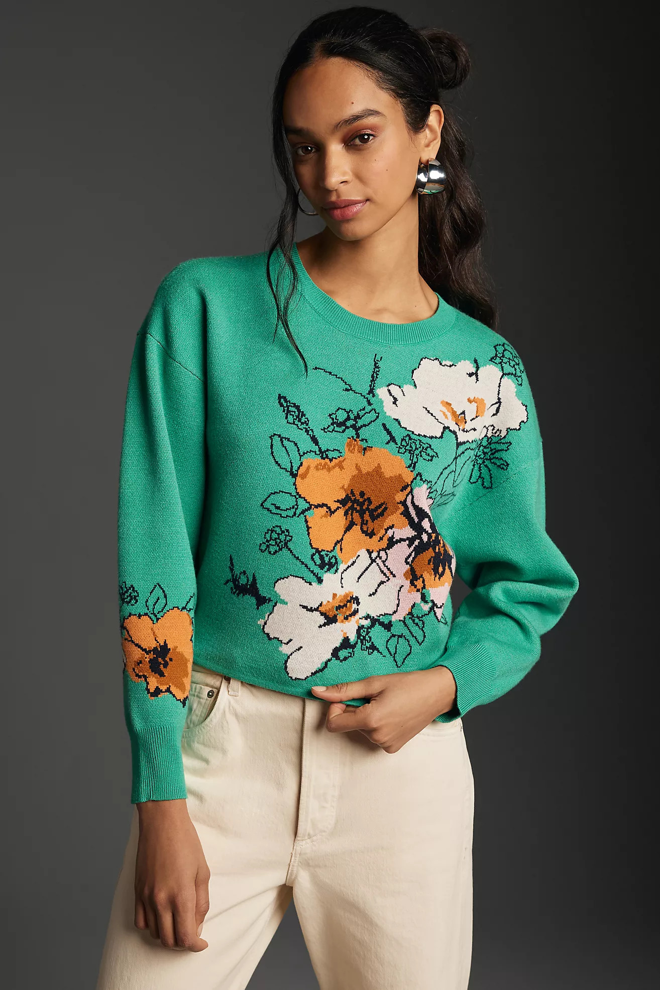 Sonal Nathwani Cropped Crewneck Sweater | Anthropologie (US)