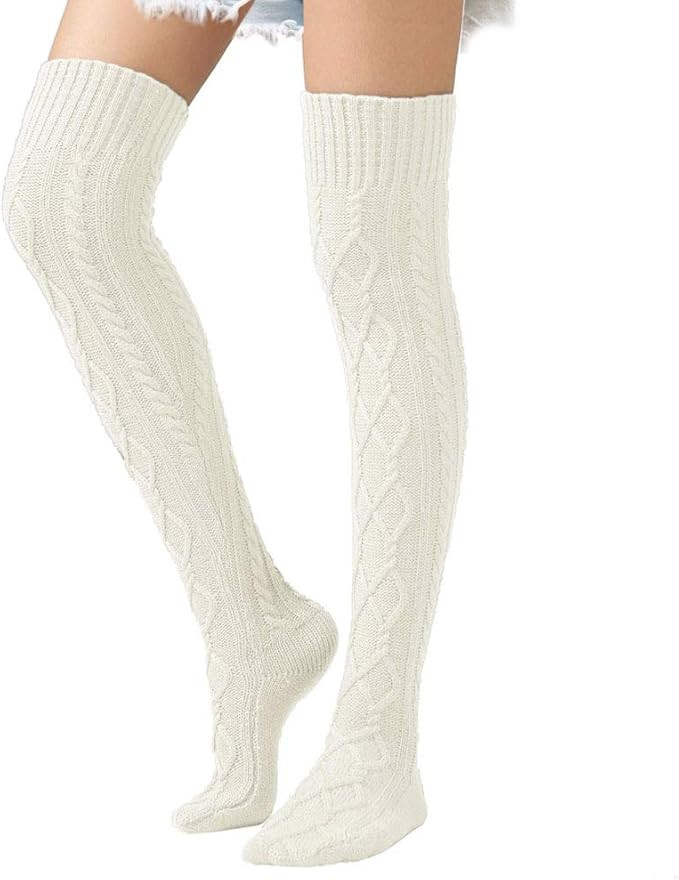 Thigh High Socks for Women Crochet Knitted Knee Stockings Leg Warmers Winter Autumn | Amazon (CA)