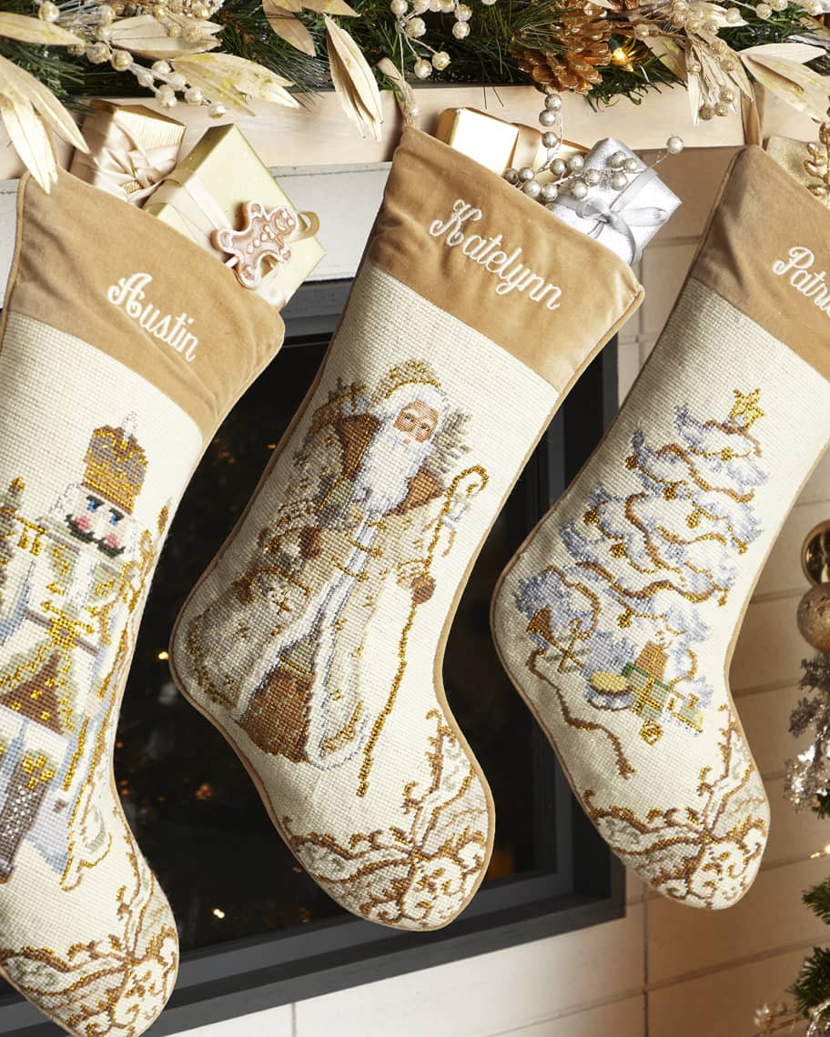 Neiman Marcus Personalized Santa Needlepoint Stocking | Neiman Marcus