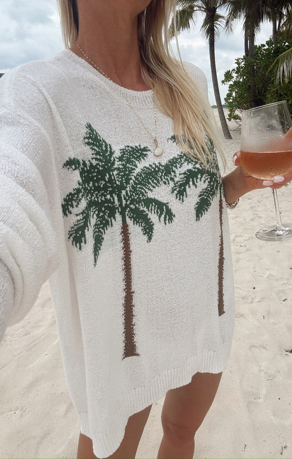 Woodsy Sweater ~ Palm Tree Graphic Knit | Show Me Your Mumu