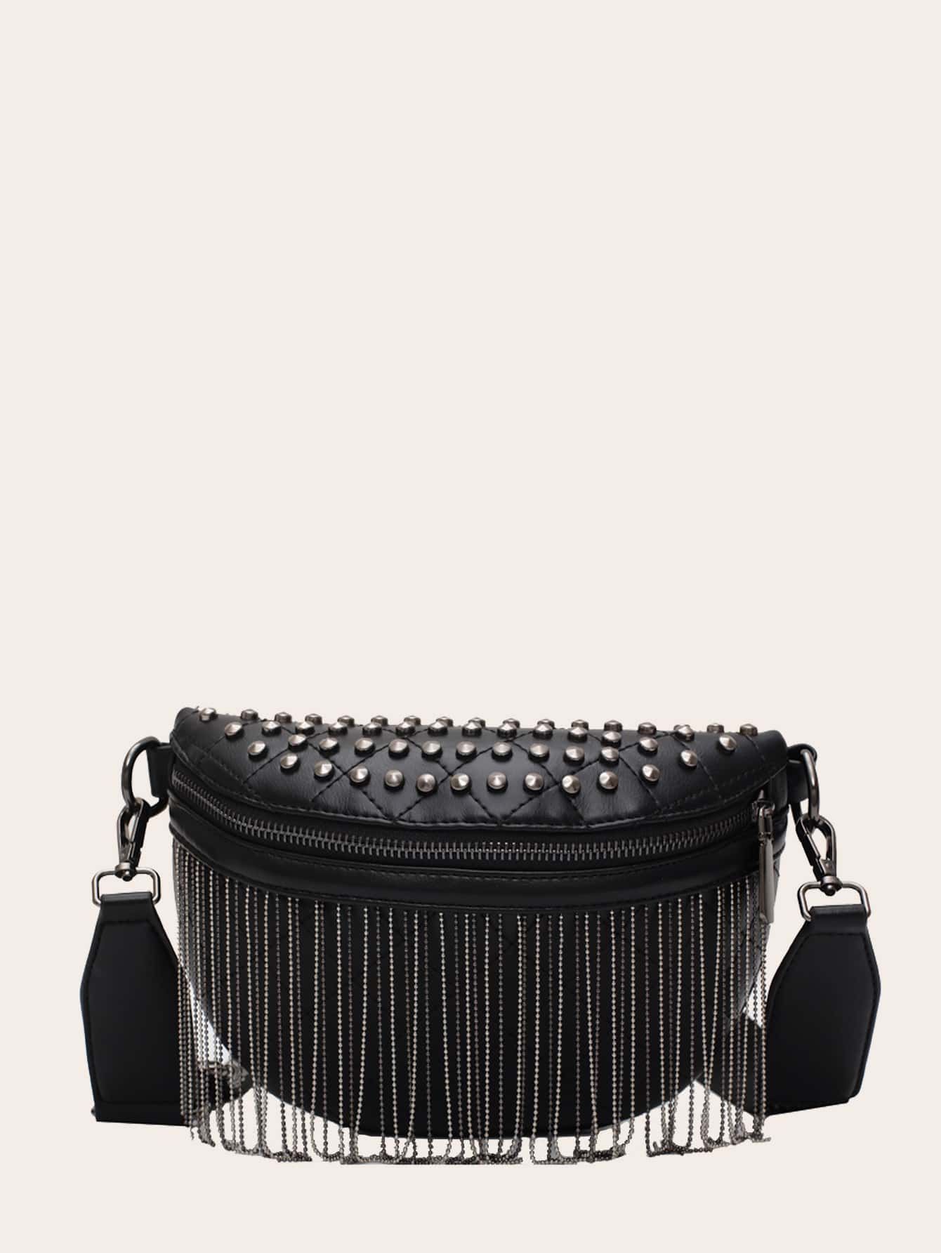 Studded & Fringe Decor Fanny Pack | SHEIN