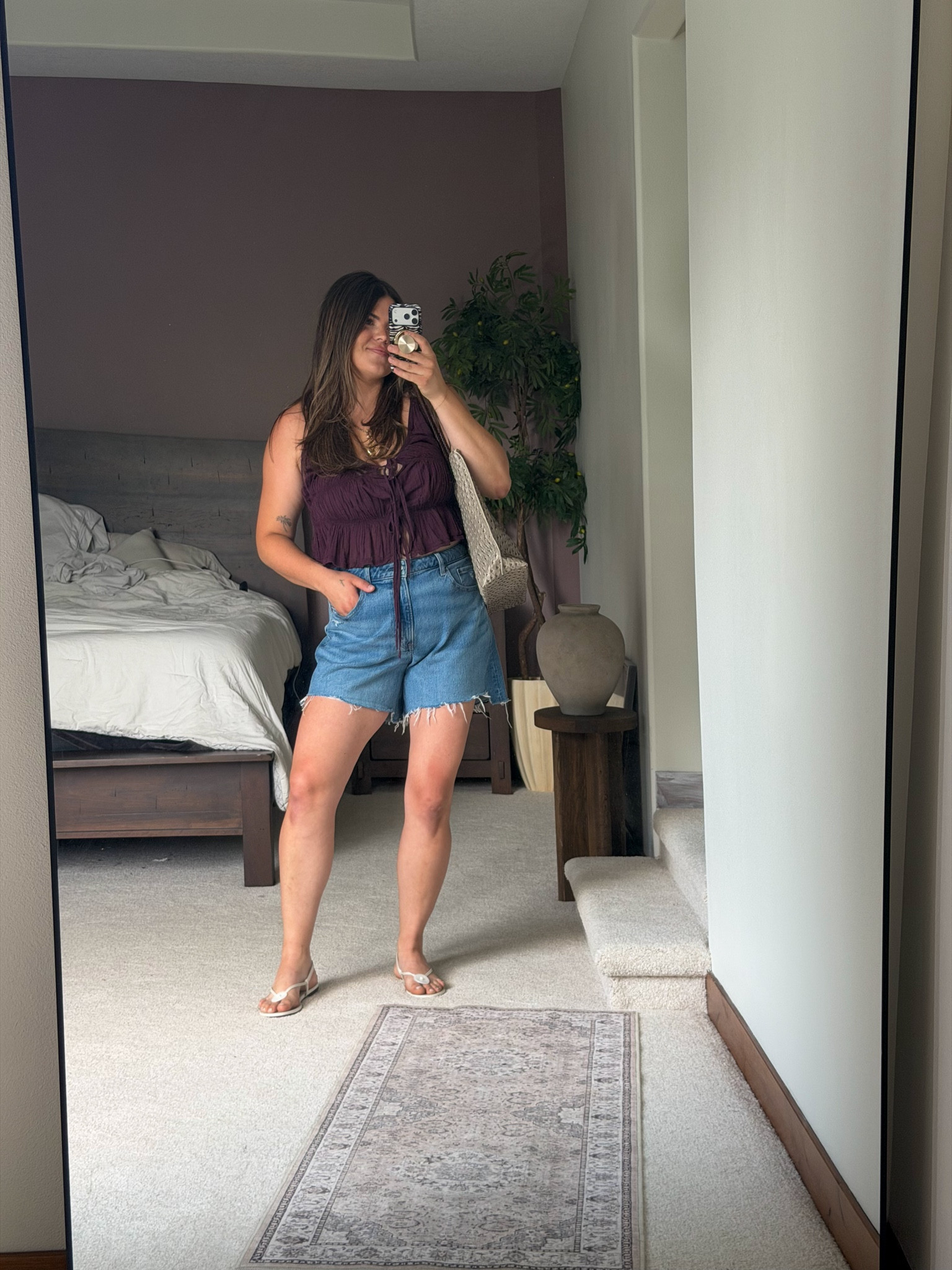 Casual summer outfit with natural materials - cotton - so comfortable, breathable and versatile

Summer outfit, beach outfit, vacation, stay at home mom, midsize, size 12, size 14, mom style, curvy outfit 

Tank top is part of a two-piece set from Free People in size XL
Dad shorts size 32 from Abercrombie (great length of denim shorts) ￼@abercrombie @freepeople