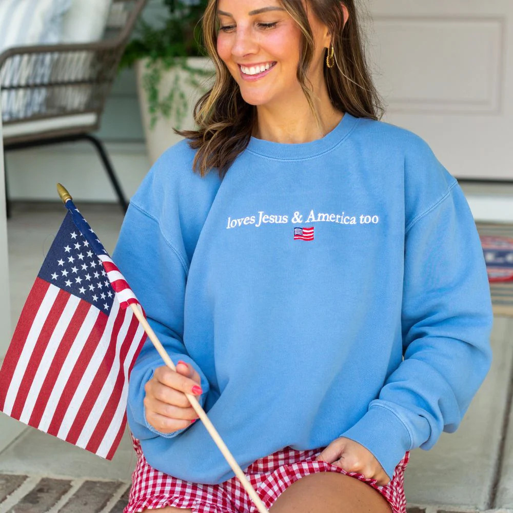 'Faith & Freedom' Cozy Crew | United Monograms