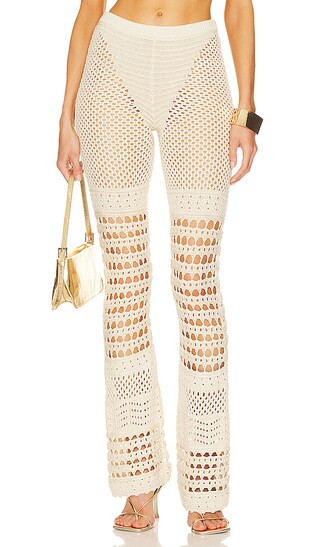 Tatiana Pant in Ivory/gold | Revolve Clothing (Global)