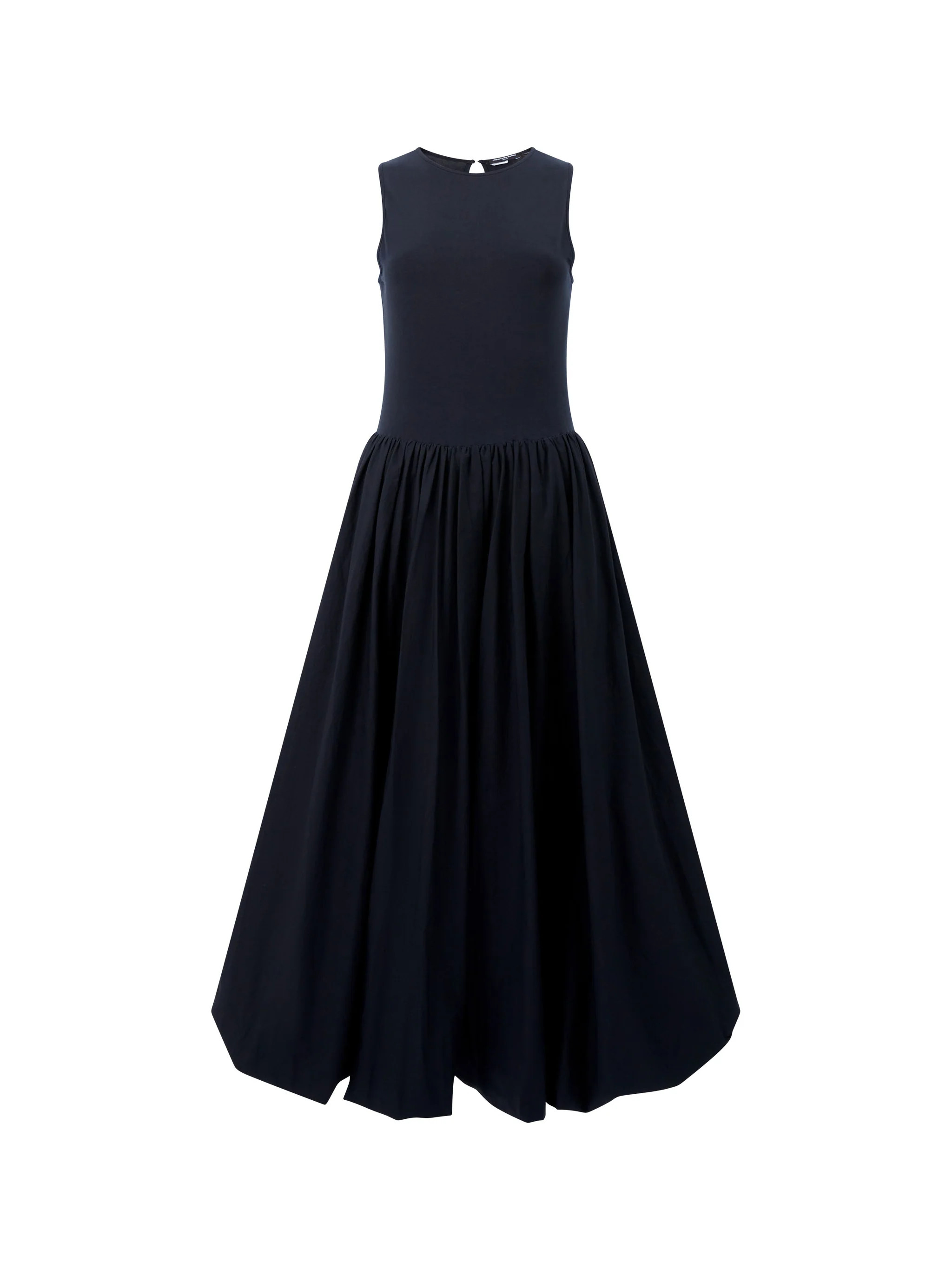 Phoebe Jersey Woven Mix Bubble Hem Midi Dress | French Connection (UK)