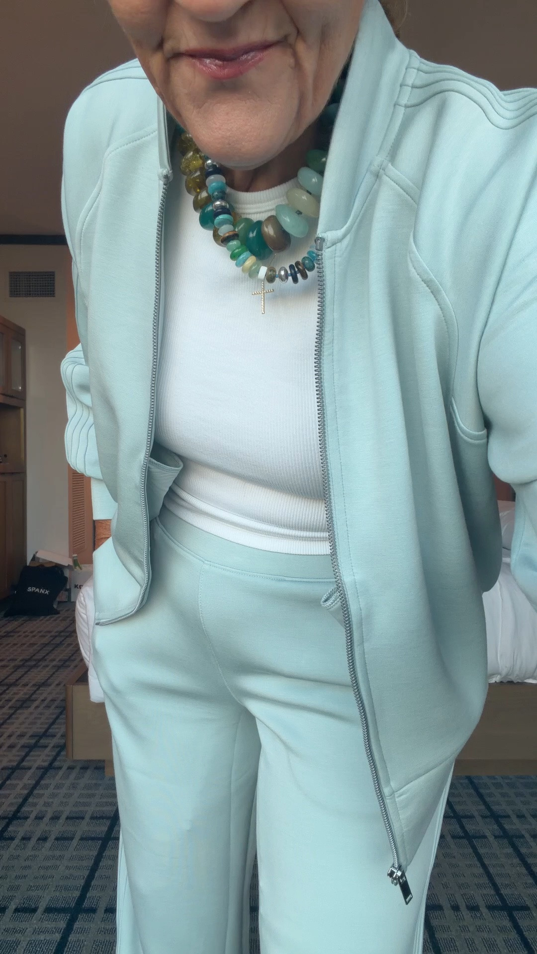 New air essentials and it’s 25% off with code AE15
Use code TAKE20 on my new earrings and fave cross necklace 
I wear a medium in the top and a size medium petite in the bottoms. This built-in bra tank that I have worn without the bra, but for a day of travel, I’m definitely wearing a bra. I’ll link my favorite.

#LTKSaleAlert #LTKOver40 #LTKCon