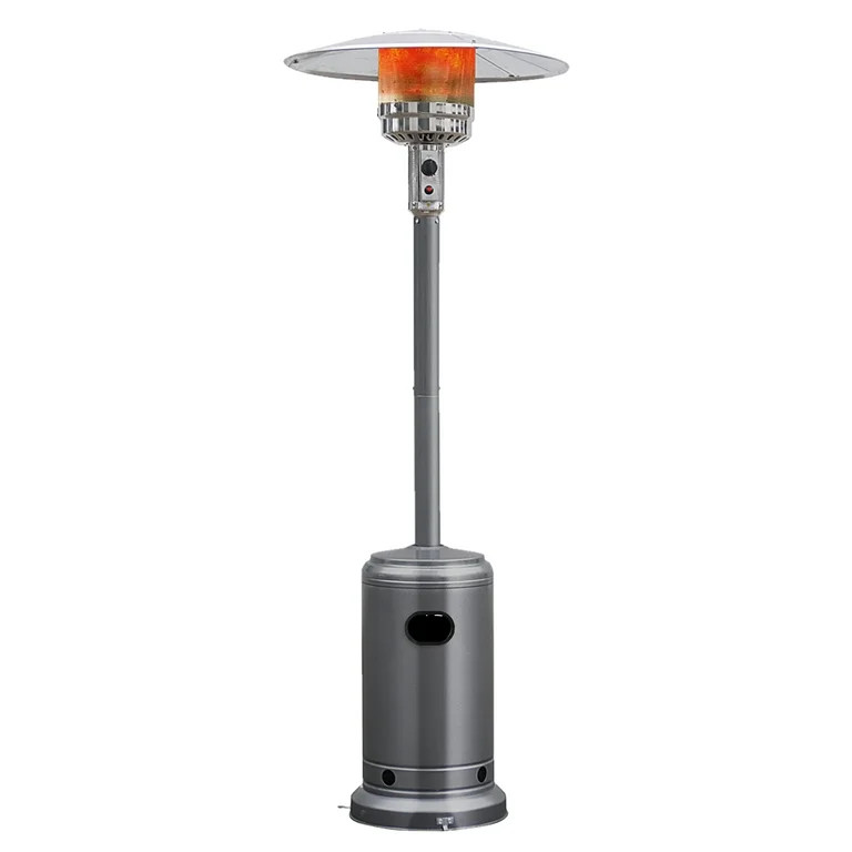 Costway 50000 BTU Propane Patio Heater Standing LP Gas Steel W/ Wheels Grey | Walmart (US)