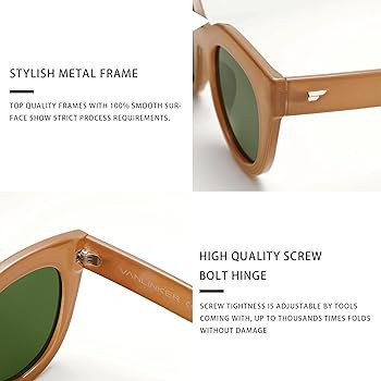 VANLINKER New Version Trendy Polarized Cat Eye Sunglasses for Women Retro Oversized Sunnies VL969... | Amazon (US)