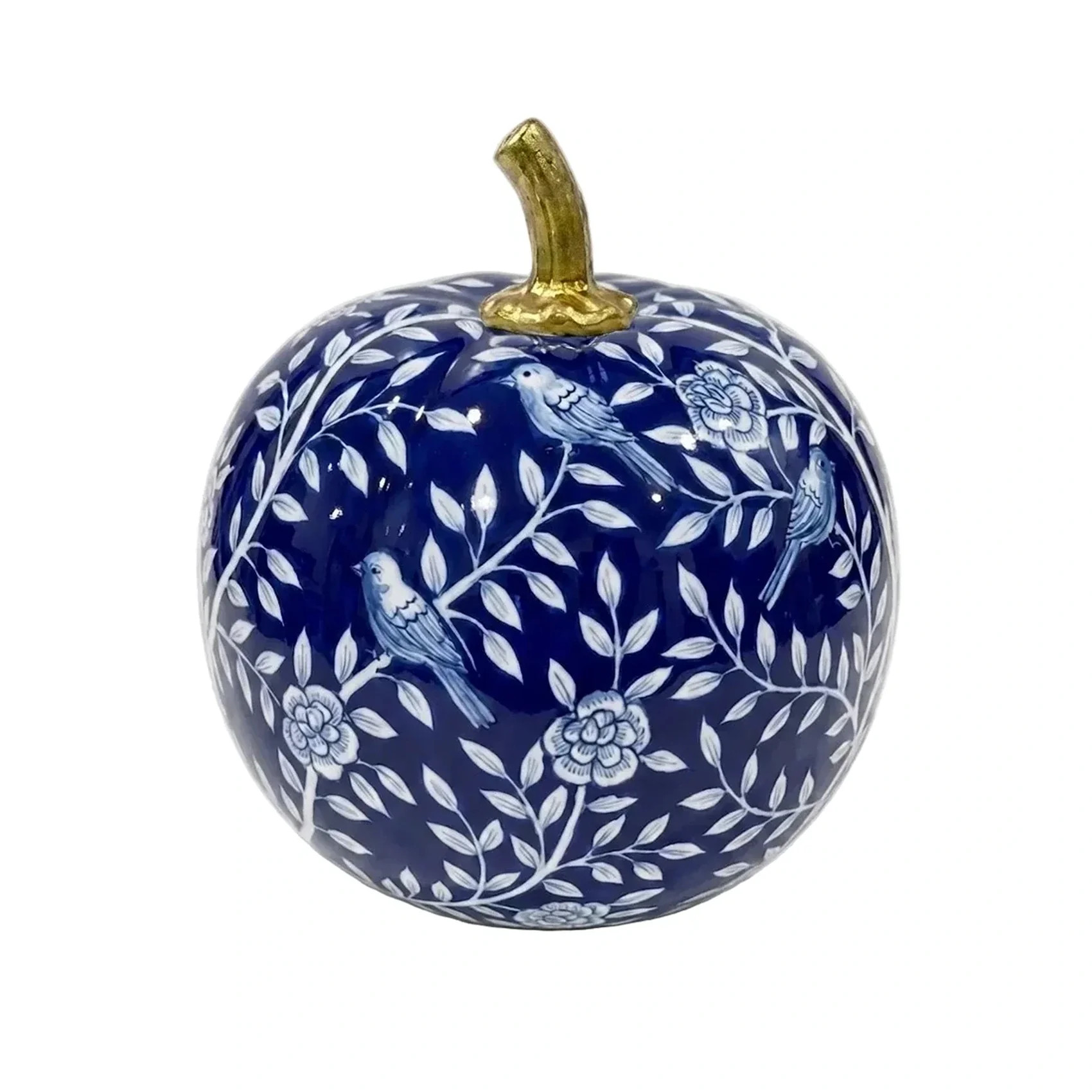 Navy Bird & Vine Silhouette Pumpkin | Gorgeous Living