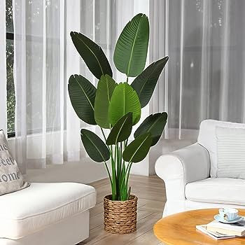 Fopamtri Artificial Bird of Paradise Plant Fake Tropical Palm Tree for Indoor Outdoor, Perfect Fa... | Amazon (US)