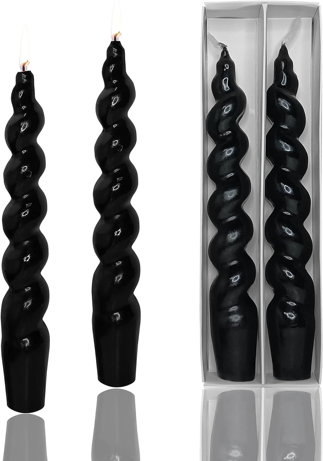 Black Candles Halloween Taper Candles Twisted Candlesticks Unscented Spiral Candles Stick Dinner ... | Amazon (US)