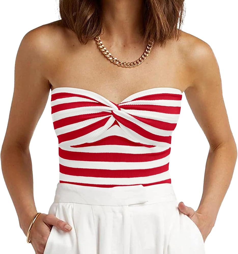 EFAN Womens Tube Tops Summer Outfits Cute Crop Tops 2026 Beach Vacation Spring Fashion Y2K Strapl... | Amazon (US)