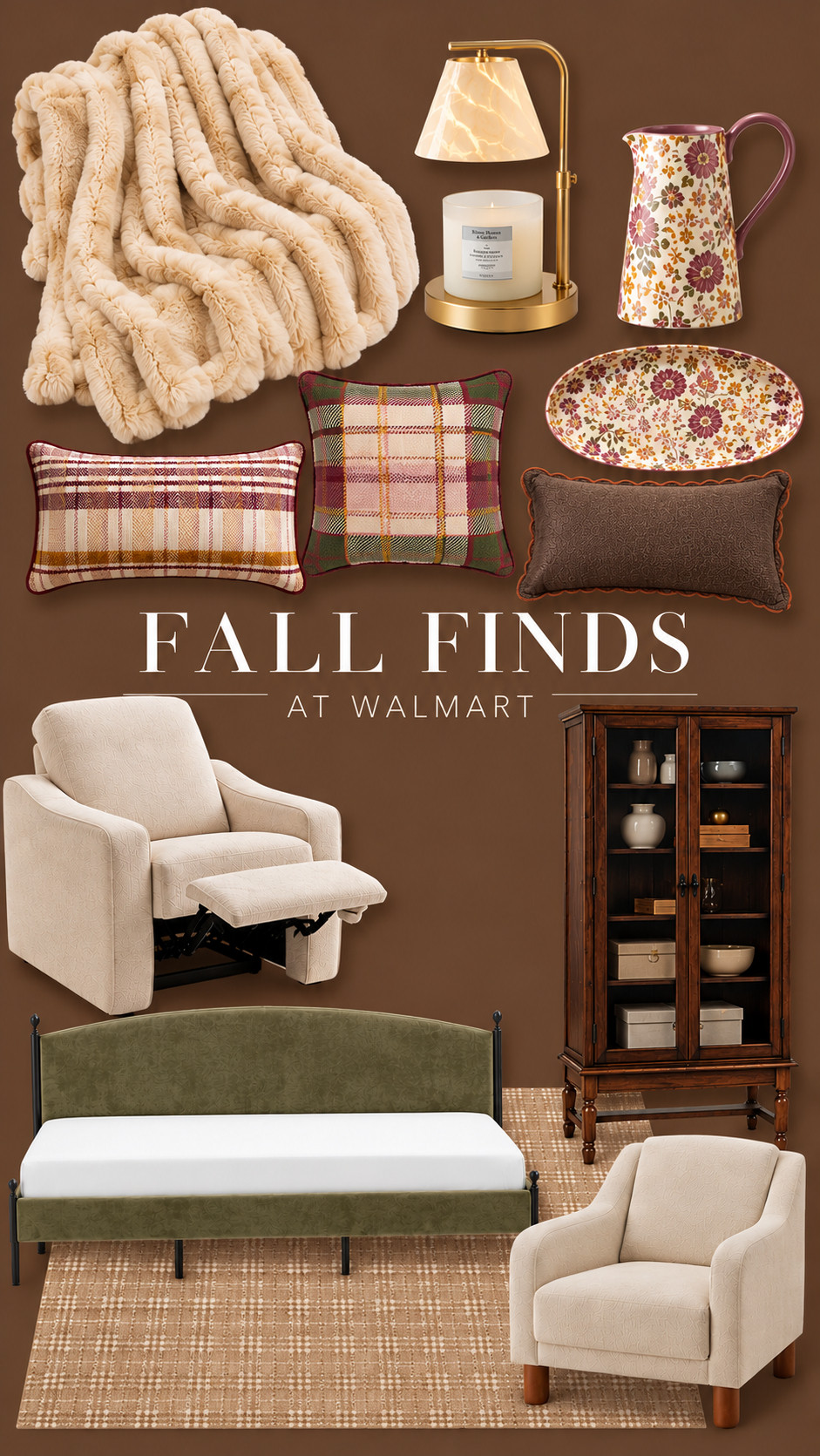 For the girl who wants her home to feel like a warm hug this fall 🤎

Cream boucle, olive velvet, burgundy plaid, brass gold glow, fluffy throws...

I rounded up the Walmart fall finds that finally made my living room feel expensive and cozy - without the Anthro price tag.

If your Pinterest is all cozy fall living rooms, this list is for you. Linked on my storefront. 

 #LTKHome