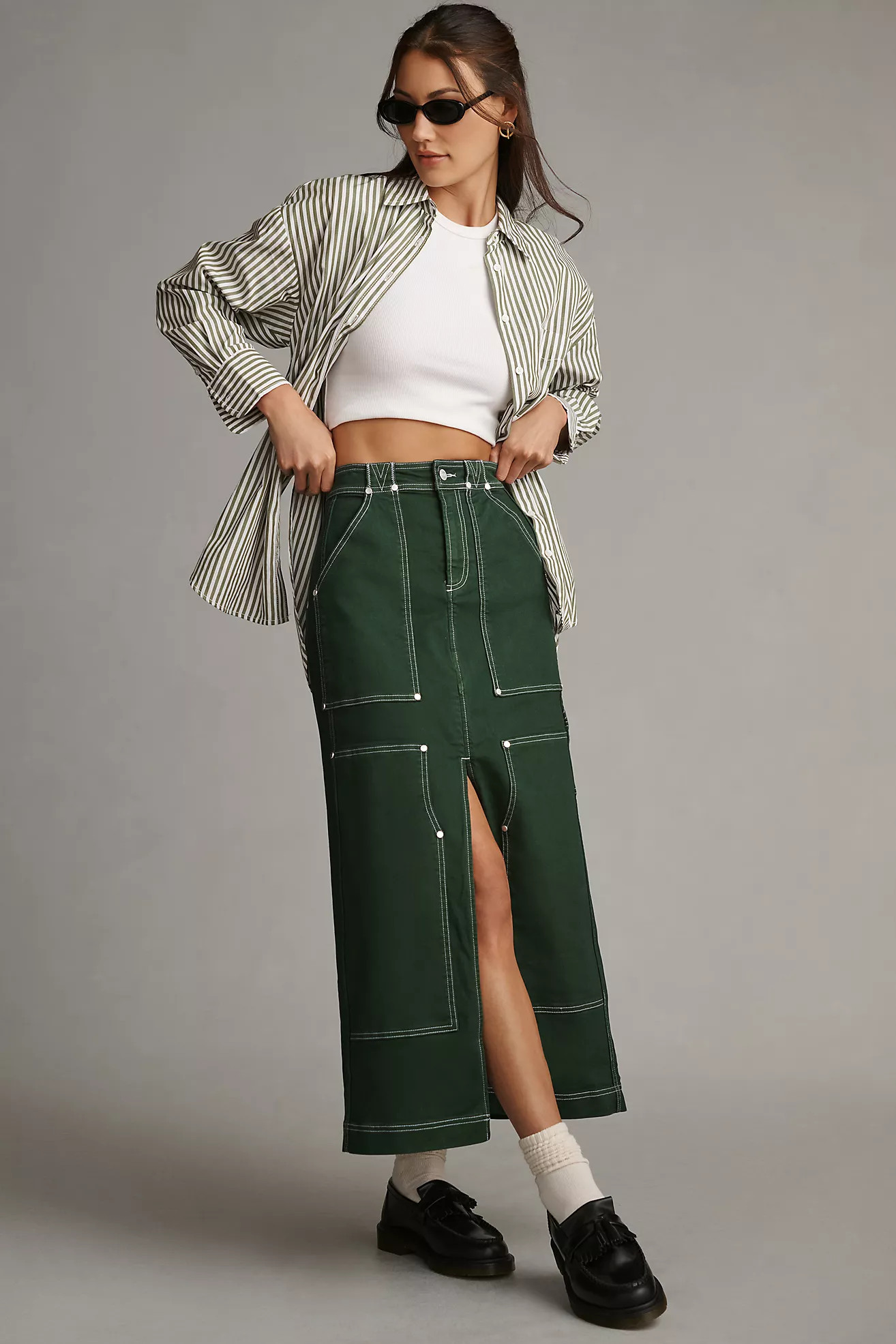 Pilcro Carpenter Maxi Skirt | Anthropologie (US)