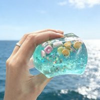 Blue Cubes Sea Squishy Fidget Toy Super Soft Transparent shell Squeeze Toy Ocean Sensory Anti-stress After Toys | AliExpress (US)