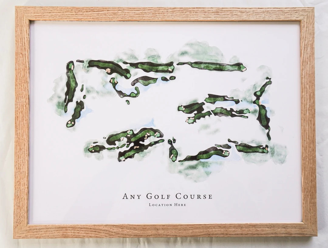 For Any Course Watercolour Golf Course Map Illustration Print Golf Course Minimal Print Golf Art ... | Etsy (US)