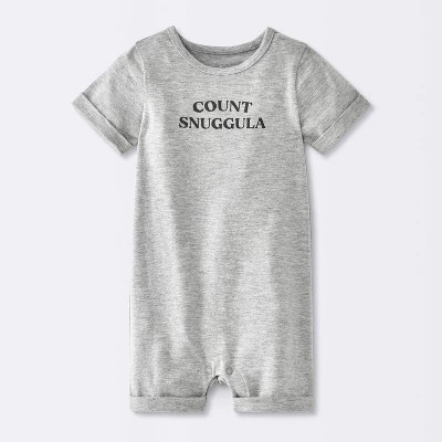 Baby' Halloween 'Count Snuggula' Jersey Romper - Cloud Island™ Heather Gray 24M | Target