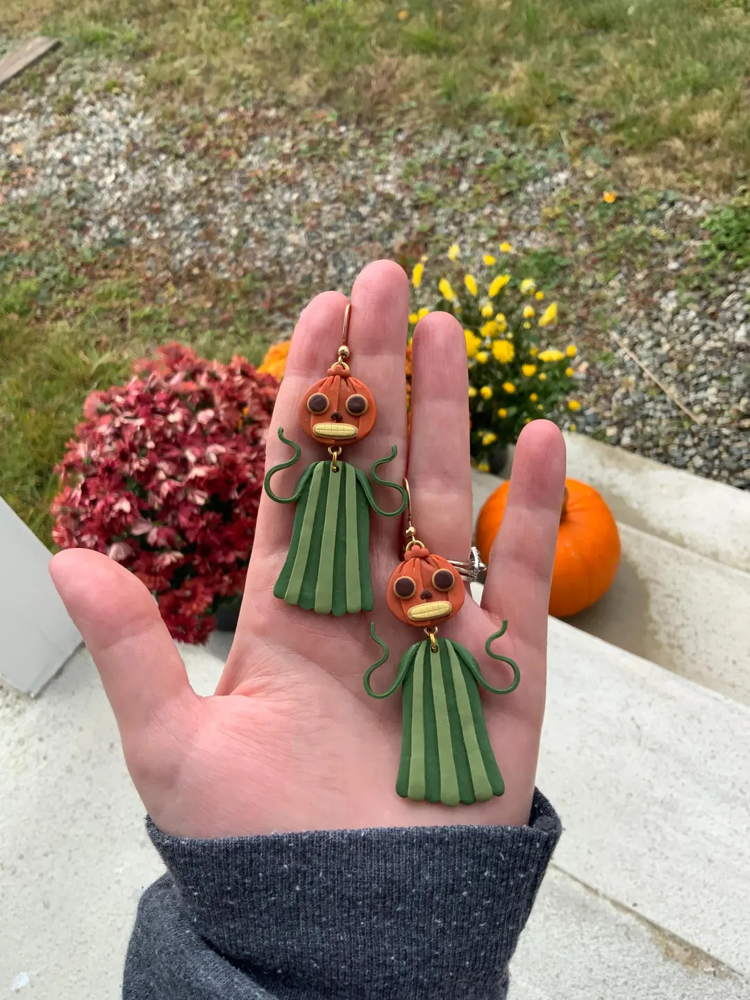 READY TO SHIP Polymer Clay Over the Garden Wall Enoch Pumpkin Maypole Dangle Earrings - Etsy | Etsy (US)