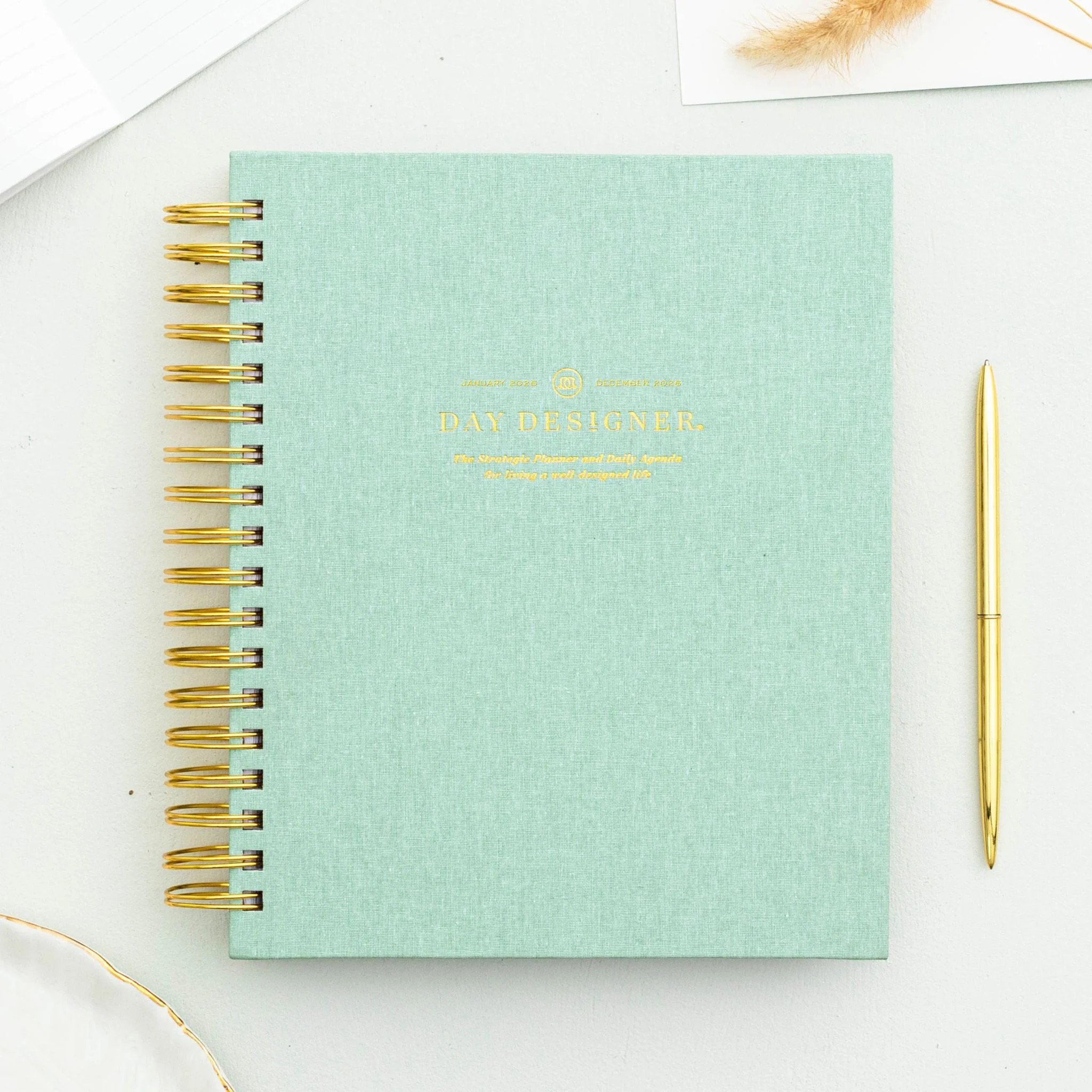 2026 Daily Planner: Sage Bookcloth | Day Designer
