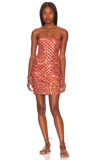 x REVOLVE Soria Mini Dress in Rust Multi | Revolve Clothing (Global)