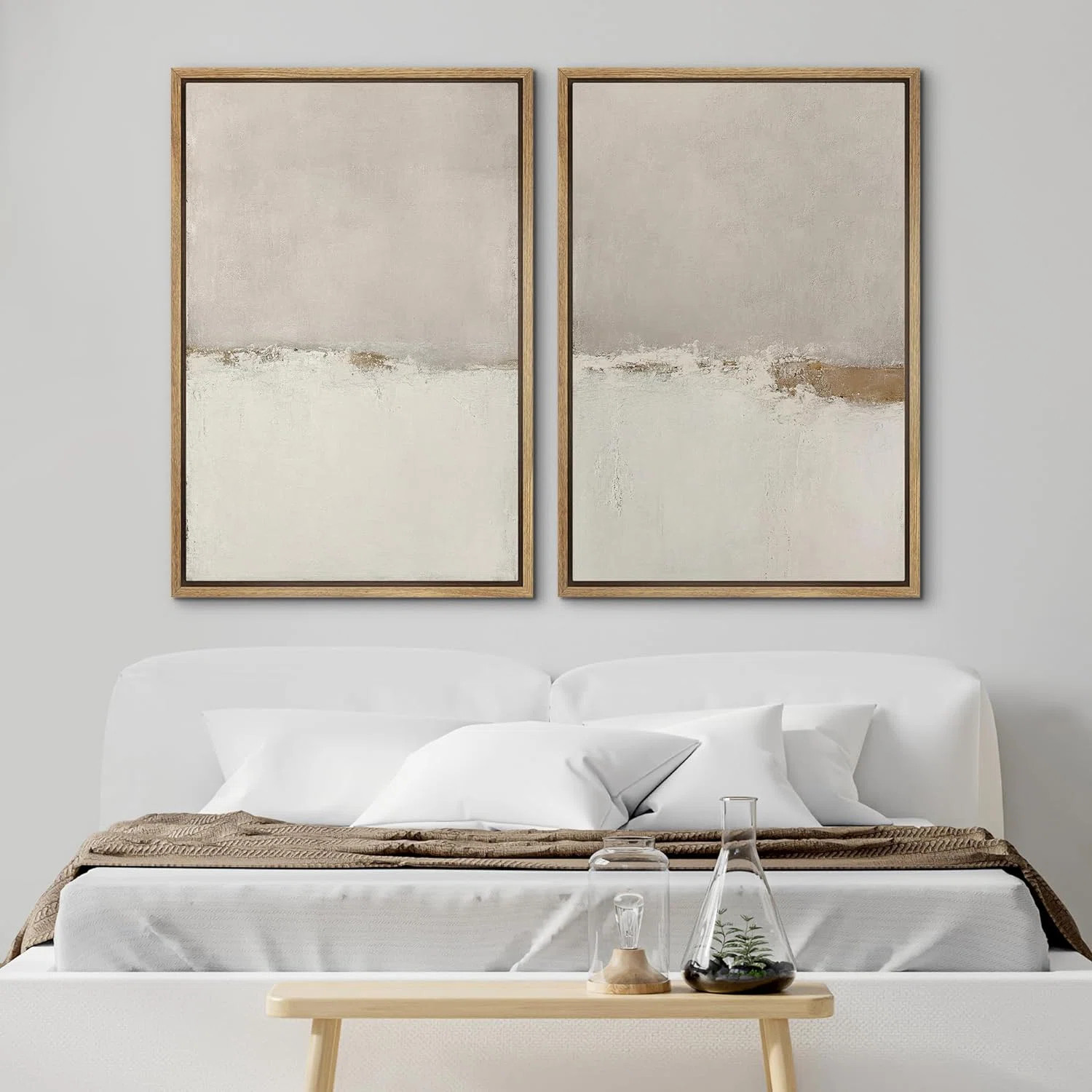 Minimal Landscape "Beige Tan Grunge Abstract Modern Artwork, Simple Minimalist Neutral Wall Pictu... | Wayfair North America