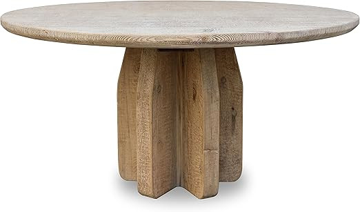 Artissance Round Capri Dining Table Weathered Natural Pinewood 59x59x30H | Amazon (US)