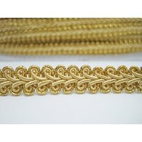 5 Yards 1/2"" Gold Gimp Braided Metallic Edge Trim, Braid, Scroll Braid Chinese Trim | Etsy (US)