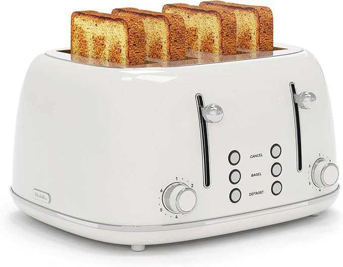 Toaster 4 Slice, Retro Stainless Toaster with 6 Bread Shade Settings,1.5''Wide Slots Toaster with... | Amazon (CA)